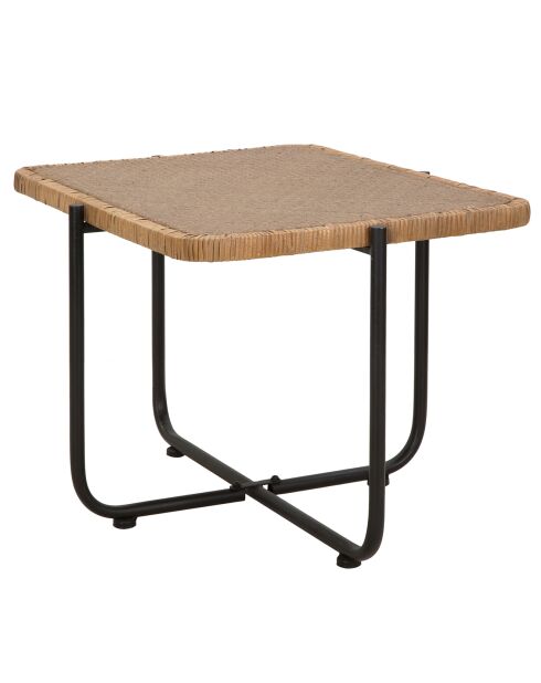 Table basse rectangulaire Cebu beige/noir - 75x55x46.5 cm