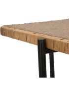 Table basse rectangulaire Cebu beige/noir - 75x55x46.5 cm