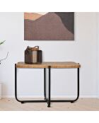 Table basse rectangulaire Cebu beige/noir - 75x55x46.5 cm