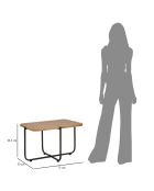 Table basse rectangulaire Cebu beige/noir - 75x55x46.5 cm
