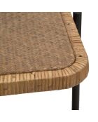 Table basse rectangulaire Cebu beige/noir - 75x55x46.5 cm