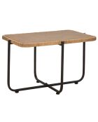 Table basse rectangulaire Cebu beige/noir - 75x55x46.5 cm