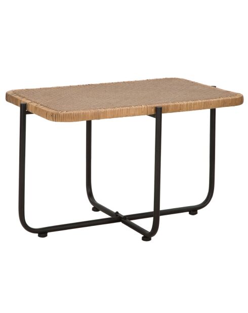 Table basse rectangulaire Cebu beige/noir - 75x55x46.5 cm