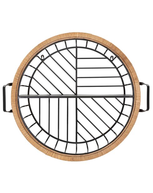 Cebu wandplank zwart/beige - 72,5x18x65 cm