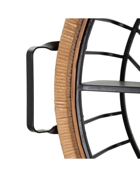 Étagère murale Cebu noir/beige - 72.5x18x65 cm