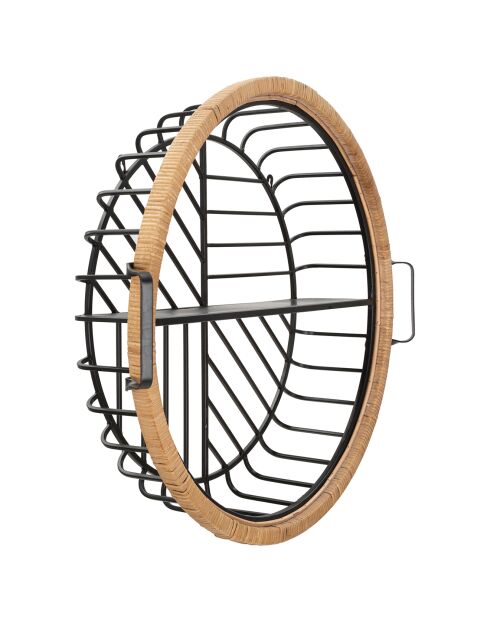 Cebu wandplank zwart/beige - 72,5x18x65 cm