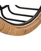 Étagère murale Cebu noir/beige - 72.5x18x65 cm