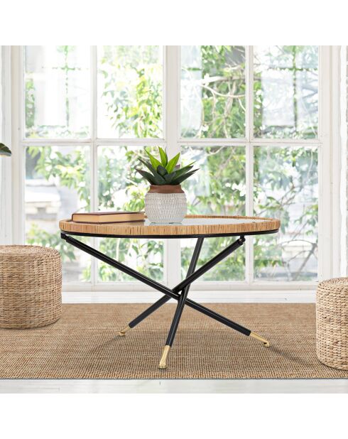 Table basse ronde Saint Barth multicolore - D.80x46.5 cm