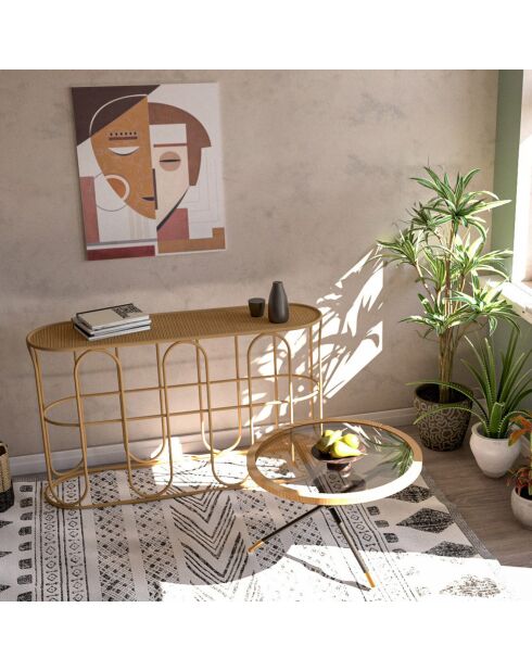 Mesita redonda Saint Barth multicolor - D.80x46,5 cm