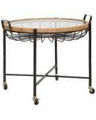 Table basse ronde Cebu noir/beige - 70.5x65x57 cm