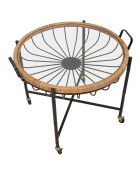Table basse ronde Cebu noir/beige - 70.5x65x57 cm