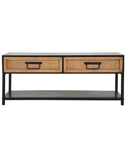 Meuble TV Hanoi noir/marron - 95x38x38 cm