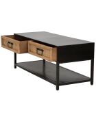 Meuble TV Hanoi noir/marron - 95x38x38 cm