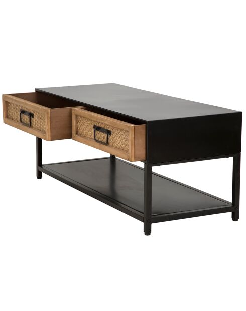 Meuble TV Hanoi noir/marron - 95x38x38 cm