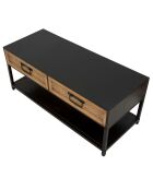 Meuble TV Hanoi noir/marron - 95x38x38 cm