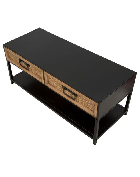 Meuble TV Hanoi noir/marron - 95x38x38 cm