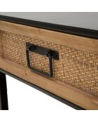 Meuble TV Hanoi noir/marron - 95x38x38 cm
