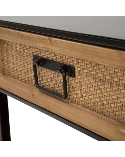 Meuble TV Hanoi noir/marron - 95x38x38 cm