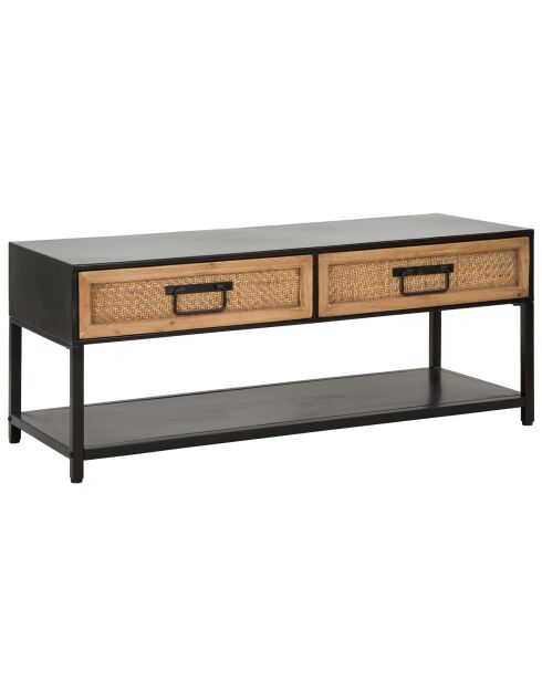 Meuble TV Hanoi noir/marron - 95x38x38 cm