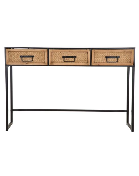Console Hanoi noir/beige - 120x35x78 cm