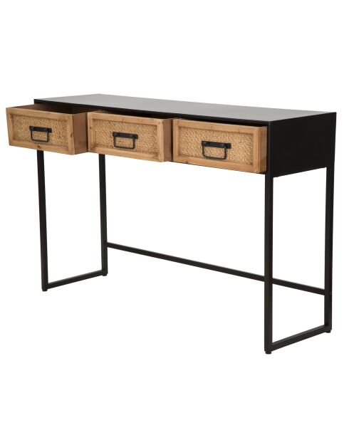Console Hanoi noir/beige - 120x35x78 cm