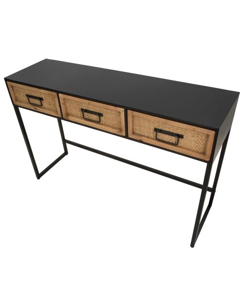 Console Hanoi noir/beige - 120x35x78 cm