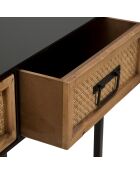 Console Hanoi noir/beige - 120x35x78 cm
