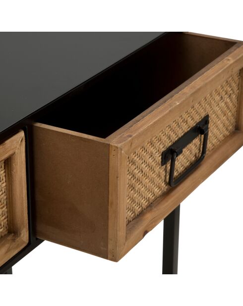 Console Hanoi noir/beige - 120x35x78 cm