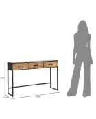 Console Hanoi noir/beige - 120x35x78 cm