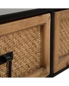 Console Hanoi noir/beige - 120x35x78 cm
