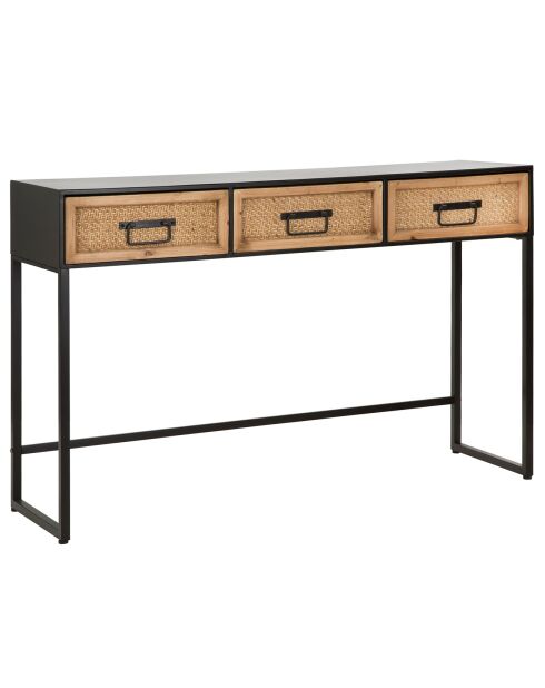 Console Hanoi noir/beige - 120x35x78 cm