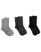3 pares de calcetines azul marino/negro/gris