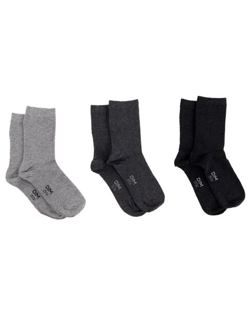 3 pares de calcetines azul marino/negro/gris