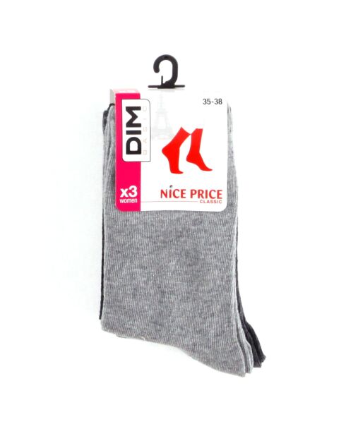 3 pares de calcetines azul marino/negro/gris