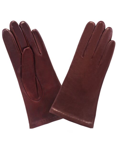 Gants en Cuir d'Agneau bordeaux