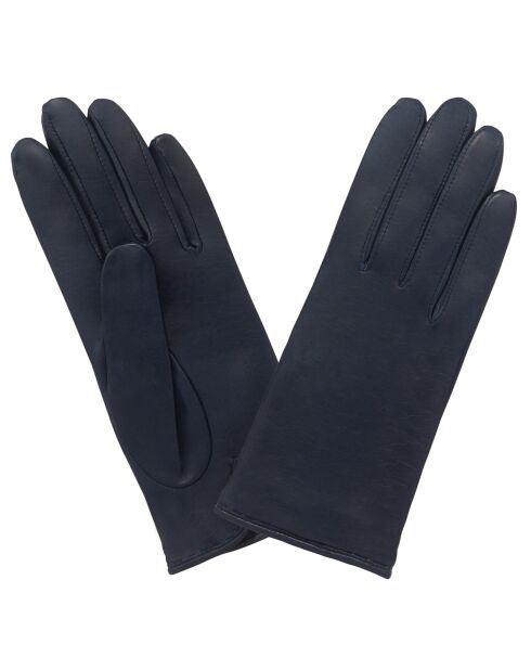 Gants en Cuir d'Agneau bleu foncé