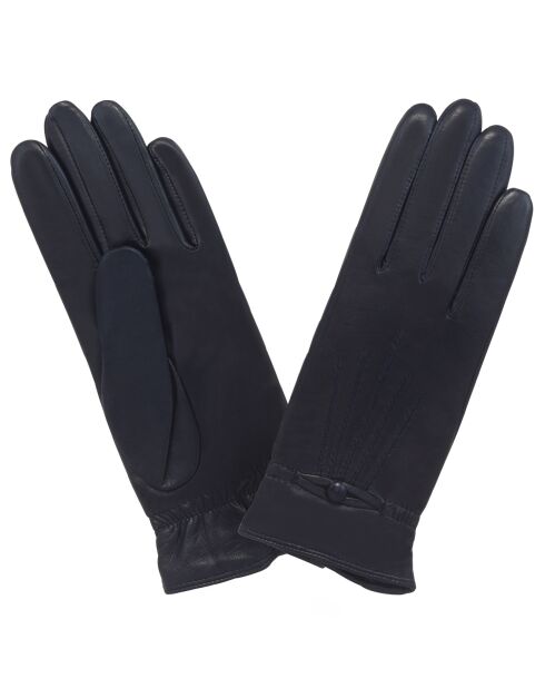 Gants en Cuir d'Agneau bleu foncé