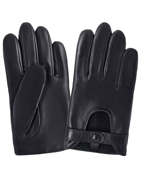 Gants de conduite en Cuir d'Agneau noirs