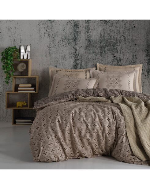 Parure housse de couette Minimal marron