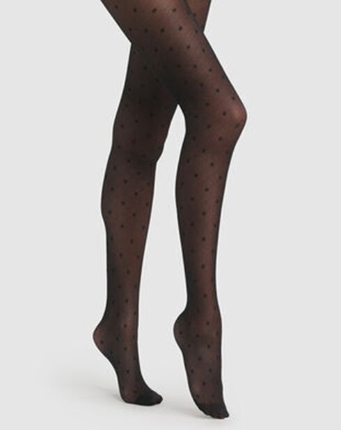 Collants Plumetis 30 deniers noirs