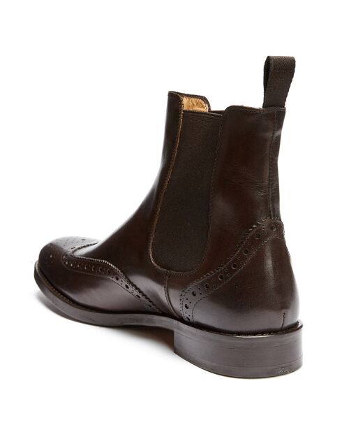 Bottines en Cuir Pablo marron foncé