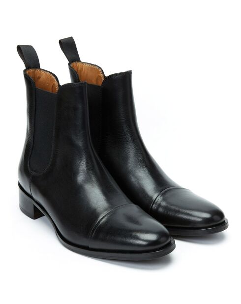 Bottines en Cuir Victoria noires