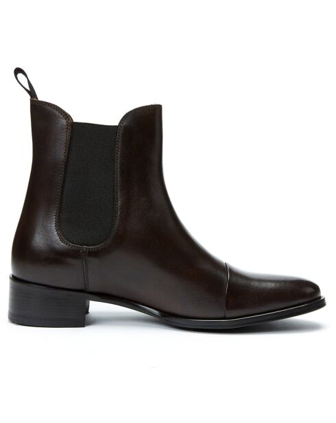 Chelsea Boots en Cuir Victoria marron foncé