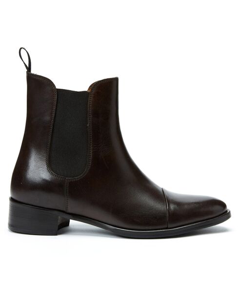 Chelsea Boots en Cuir Victoria marron foncé