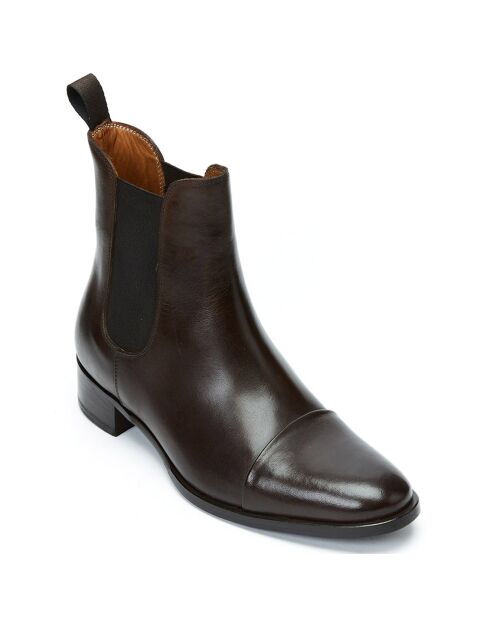 Chelsea Boots en Cuir Victoria marron foncé