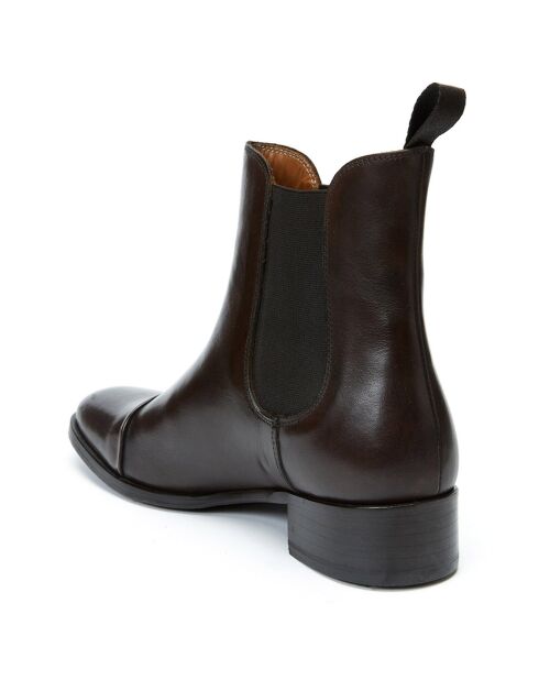 Chelsea Boots en Cuir Victoria marron foncé