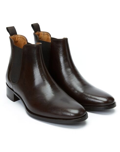 Bottines en Cuir Lola marron foncé