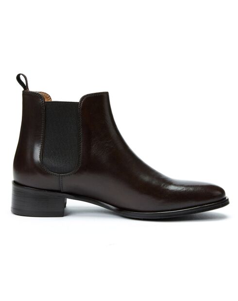 Bottines en Cuir Lola marron foncé