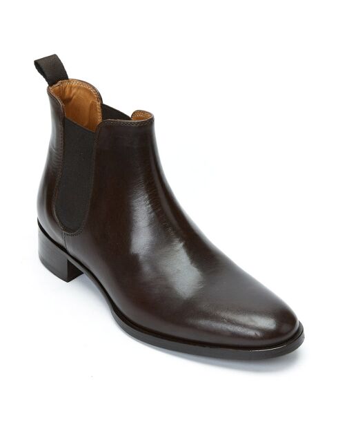 Bottines en Cuir Lola marron foncé