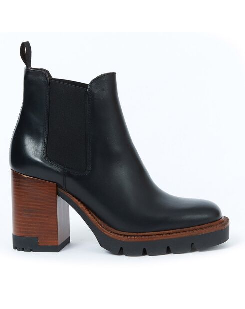 Bottines en Cuir Heeled Sacha noir/marron